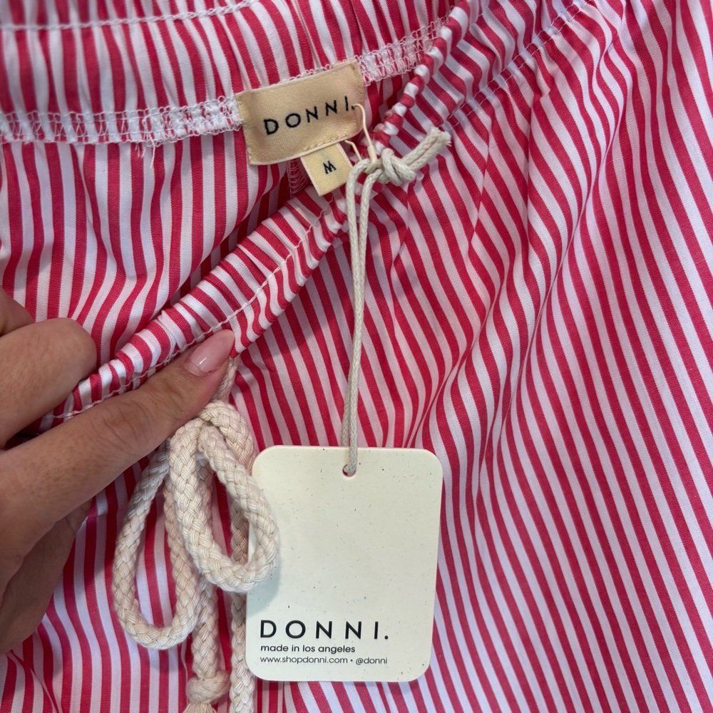 DONNI Striped Rope Tie Drawstring Pants - Picture 4 of 5